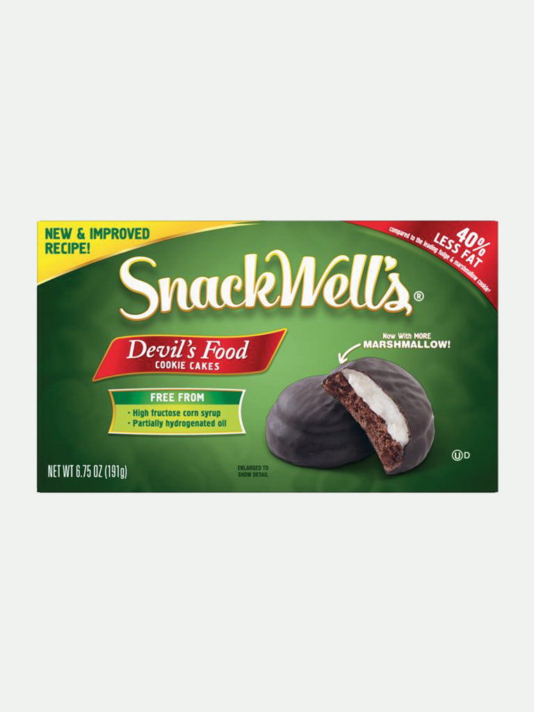 SnackWell's Devil's Food Cookie Cake 6.75 oz.  40% Less Fat No Fructose. One Box