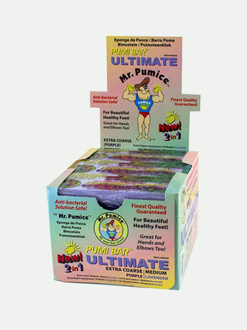 Mr. Pumice Ultimate 2 in 1 Pumi Bar  - Extra Coarse / Medium Display, 12 ct