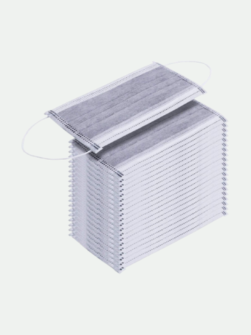 Disposable 4-Ply Face Mask with Carbon Filter (Gray), 50 ct