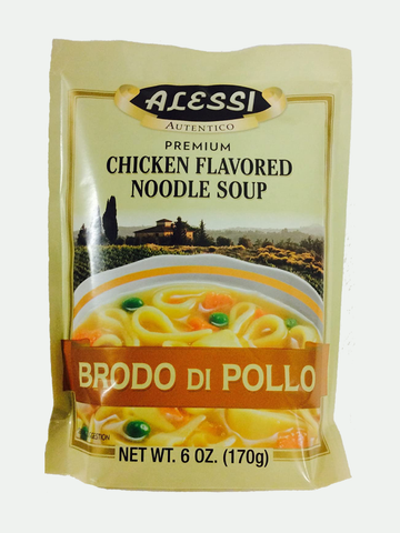 Alessi Brodo Di Pollo Sicilian Premium Chicken Noodle Soup, 6 oz.