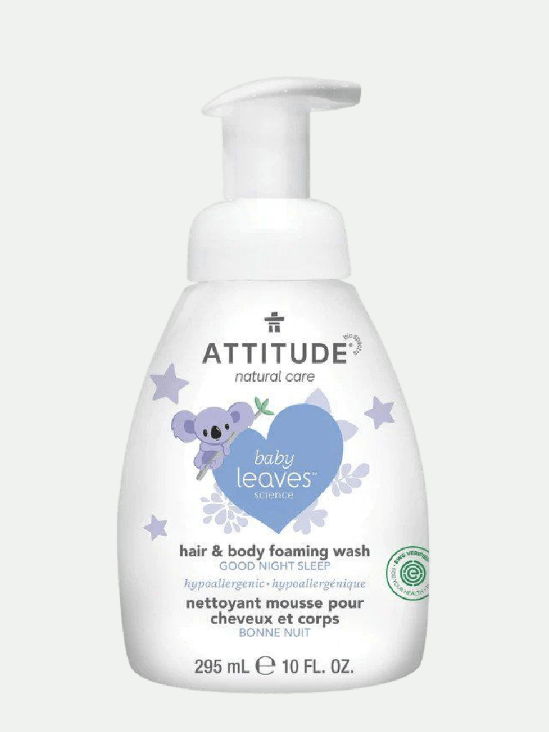 Attitude Baby 2-in-1 Hair and Body Foaming Wash, Almond Milk, 10 Fl. Oz.