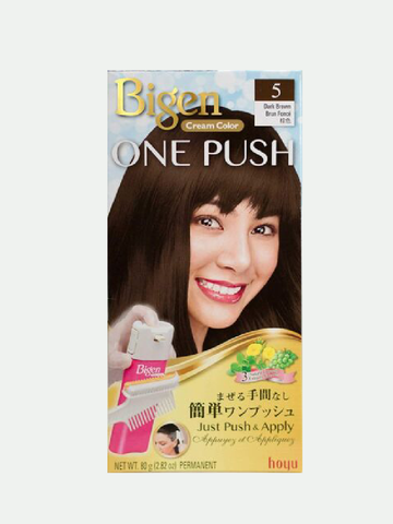 Bigen One Push Cream Color #5 Dark Brown