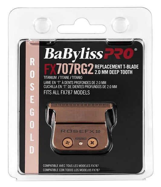 BaByliss Pro Replacement Rose Gold Titanium 2.0mm T-Blade #FX707RG2