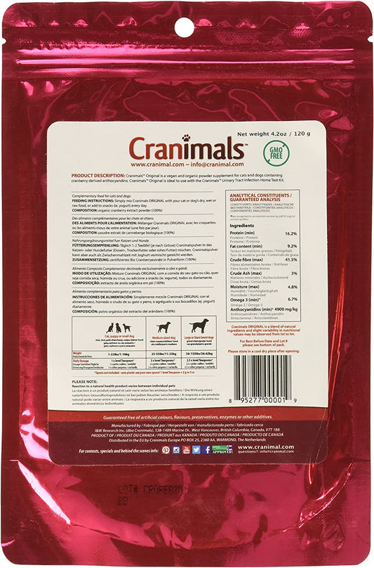 Cranimals Original Natural Urinary Tract Pet Supplement 4.2 oz.