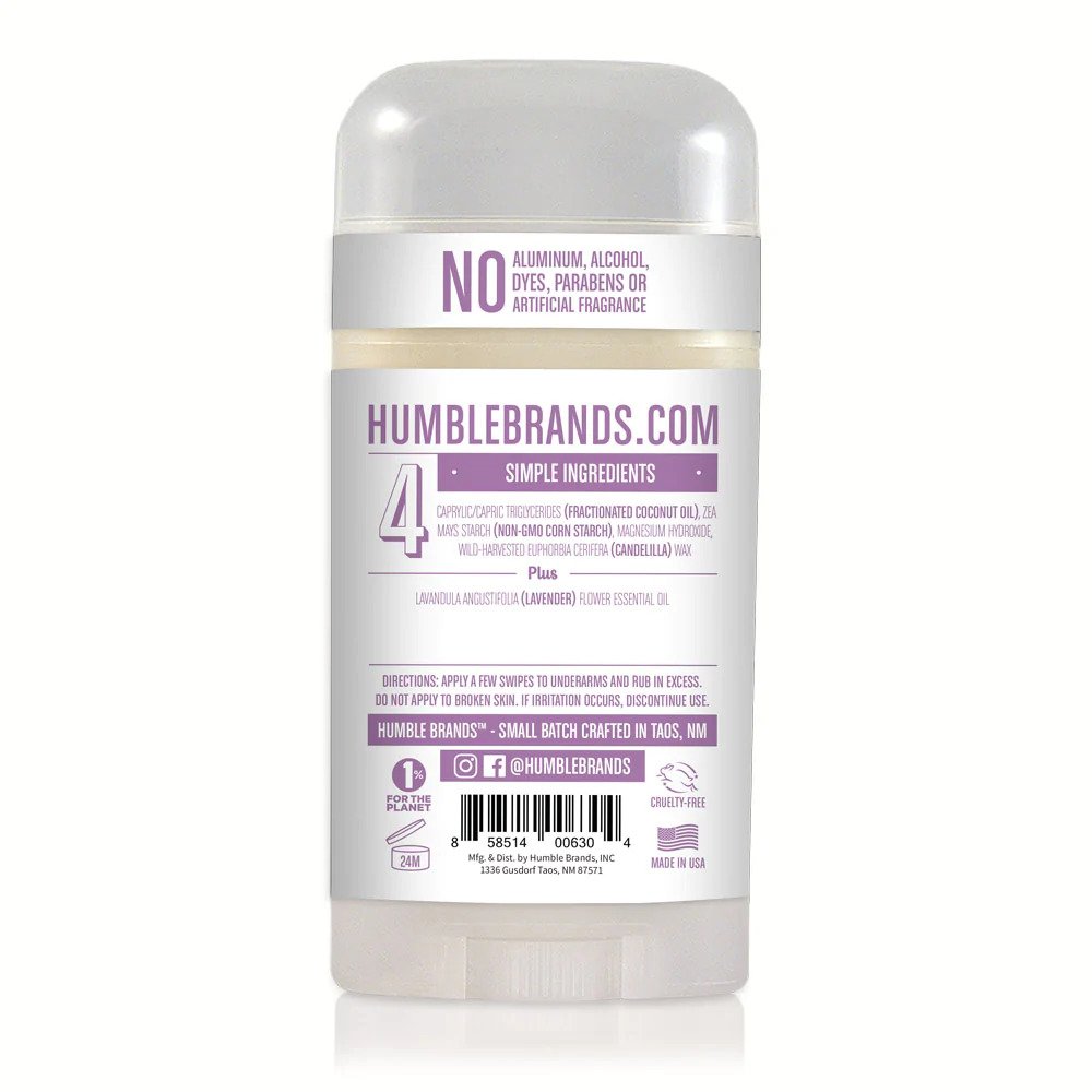 Humble All Natural Deodorant Vegan Mountain Lavender, 2.5 Oz.