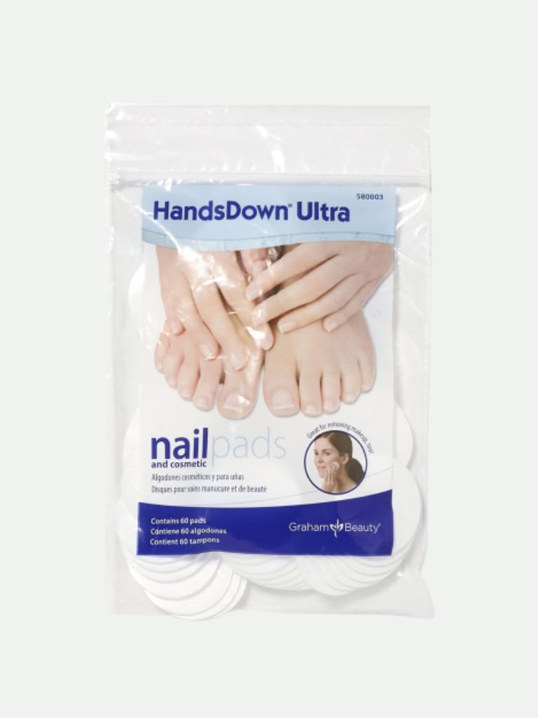 Graham Hands Down Ultra Nail and Cosmetic Pads, White, 60 Count