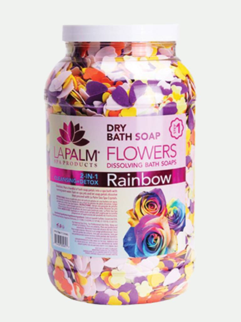 La Palm Dry Bath Soap Flowers Petals Rainbow